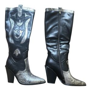 ANN CREEK 'Boma' Western Boots - Size 9.5 |
Stunning Black & White Design!